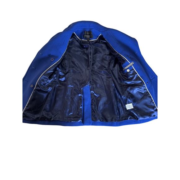 J.Crew Stadium-Cloth Wool Peacoat Blue Gold Buttons Size 00 Nello Gori - Picture 5 of 7